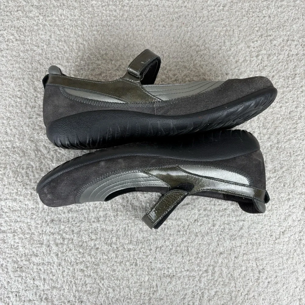 Naot Shoes Womens 41 US 10 Kirei Mary Jane Gray Hook & Loop Comfort Round Toe‎